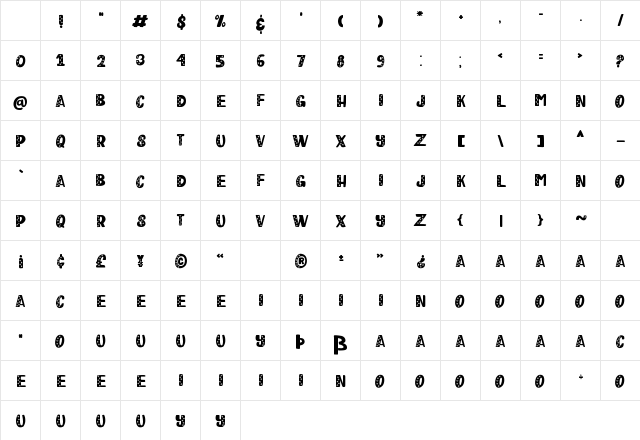 Happy Clover Leaf Display Regular Character Map