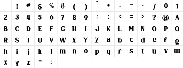 Bodbug Regular Character Map Bodbug Regular Character Map