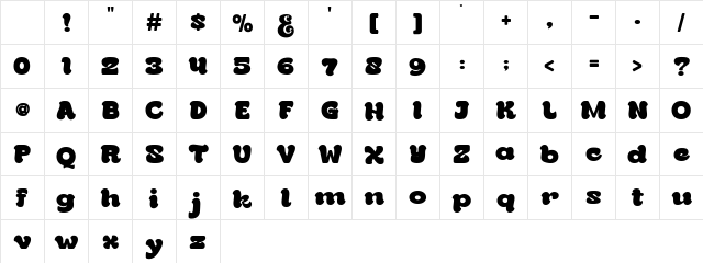 Nolger Demo Regular Character Map Nolger Demo Regular Character Map