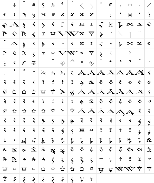 Fadgod Regular Character Map