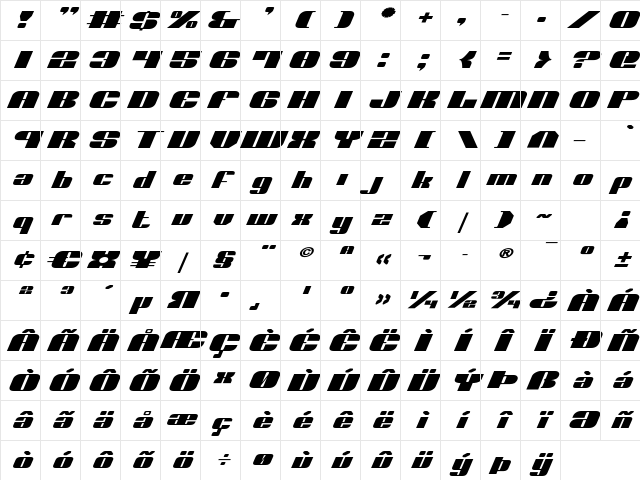 Nolo Contendre ExpItal ExpItal Character Map