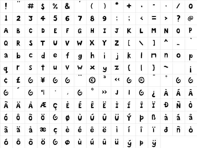 Bokka Solid Character Map Bokka Solid Character Map