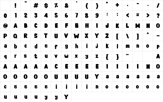 AKIKA Regular Character Map