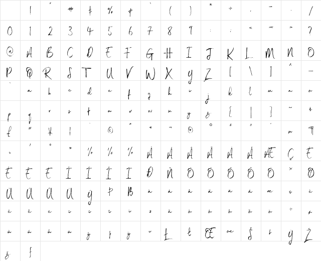 Magnite Regular Character Map Magnite Regular Character Map