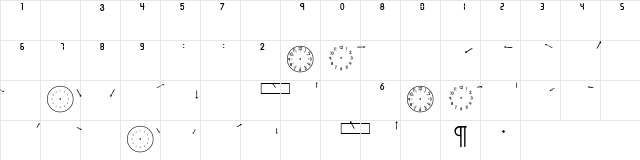 AbcClocks Regular Character Map