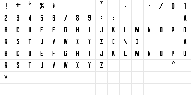 Nomad Regular Character Map