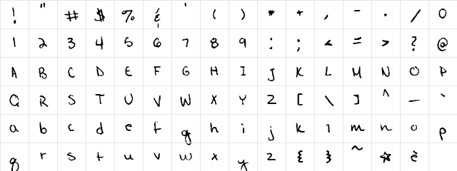 Jessy hand Character Map Jessy hand Character Map