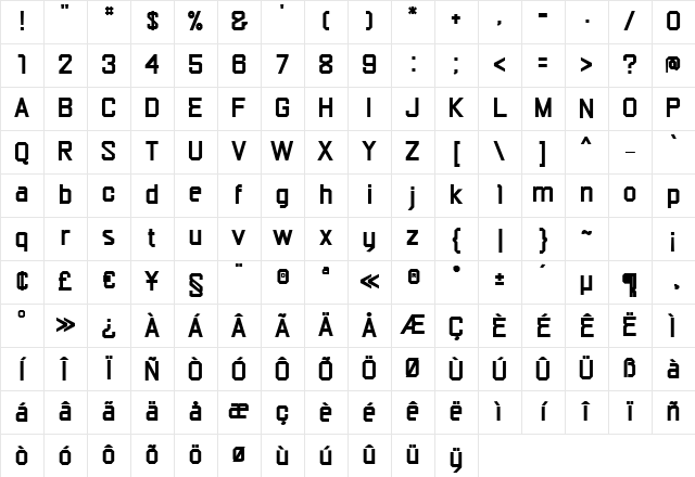 Escom-Bold Regular Character Map Escom-Bold Regular Character Map
