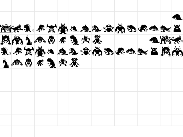 Monster South LLC ST Regular Character Map