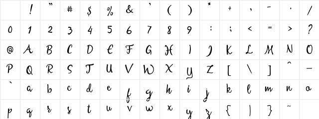 Allessa Script Free Sample Regular Character Map Allessa Script Free Sample Regular Character Map
