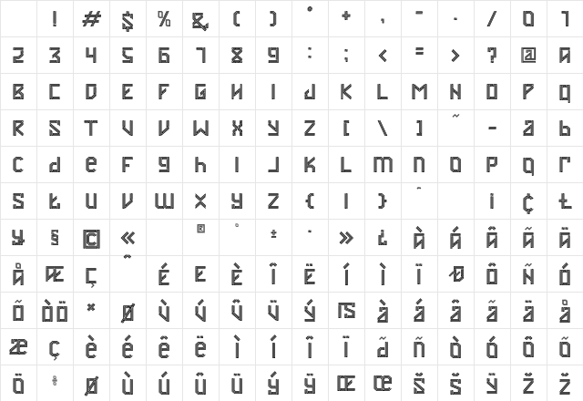 Neonbox Regular Character Map Neonbox Regular Character Map