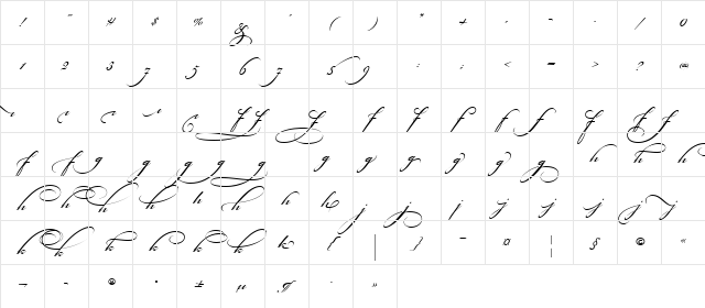 Bickham Script Alt Two Regular Character Map