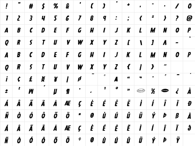 Hanging Tree Staggered Italic Italic Character Map Hanging Tree Staggered Italic Italic Character Map