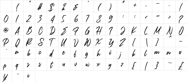 Carolissa Regular Character Map