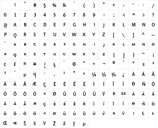 EurekaSans-MediumCaps Regular Character Map EurekaSans-MediumCaps Regular Character Map