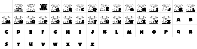 FP PiggyFont Regular Character Map