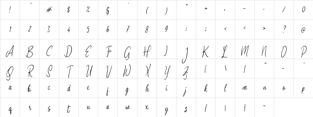 g Goresan Script Regular Character Map