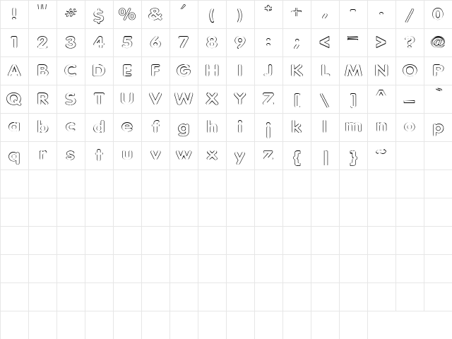 Noodles 4 Regular Character Map