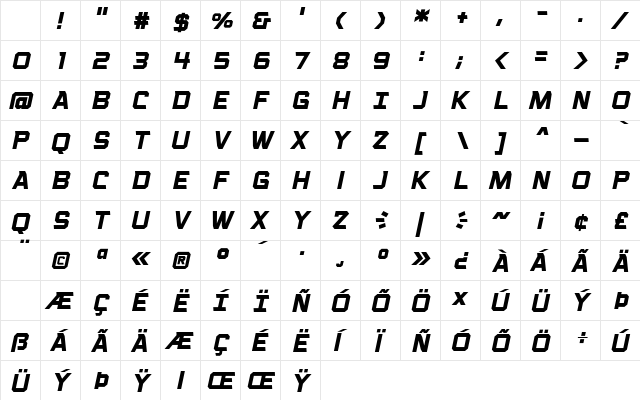 Voice Activated Caps BB Bold Italic Character Map Voice Activated Caps BB Bold Italic Character Map