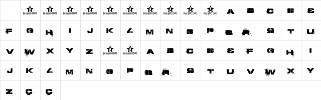 TOY_SOLDIERS Bold Character Map TOY_SOLDIERS Bold Character Map