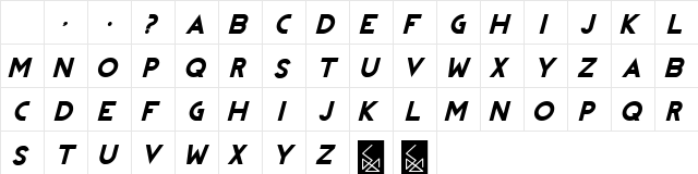 REVOLUTION Italic Italic Character Map REVOLUTION Italic Italic Character Map