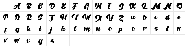 Anthem of Narasi Regular Character Map