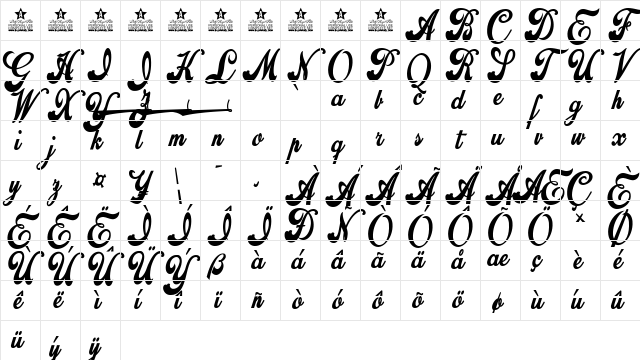 Alliance Personal Use Regular Character Map