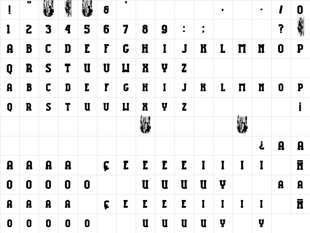 National College Regular Character Map National College Regular Character Map