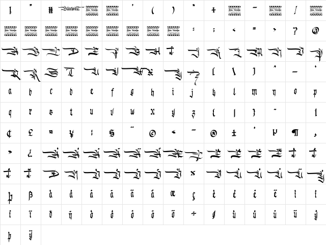 Blackside Personal Use Regular Character Map Blackside Personal Use Regular Character Map
