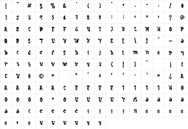 Nordic Whimsy Six Regular Character Map