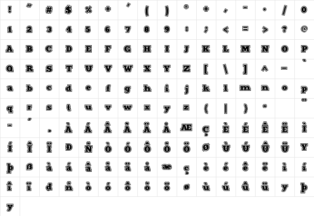 212 Sports Regular Character Map 212 Sports Regular Character Map