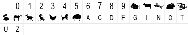 tungfont zodiac 4 Regular Character Map tungfont zodiac 4 Regular Character Map