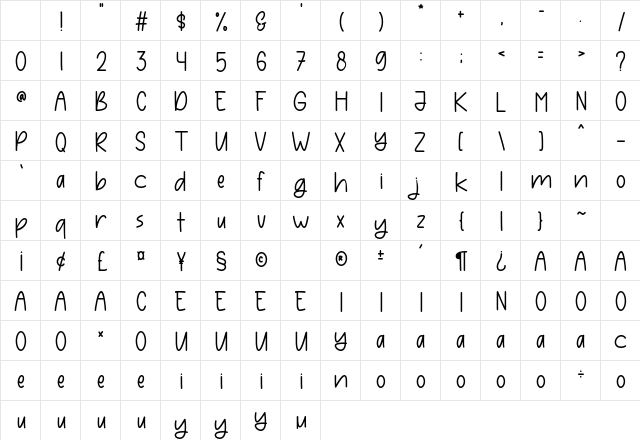 Shiplap Regular Character Map Shiplap Regular Character Map