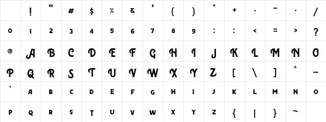 Northon [Demo] Regular Character Map