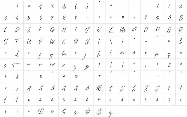 Just Kelly Justine Regular Character Map Just Kelly Justine Regular Character Map