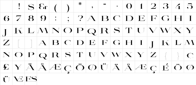 AvianoDidone Bold Character Map