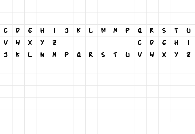 Baby Marker Regular Character Map