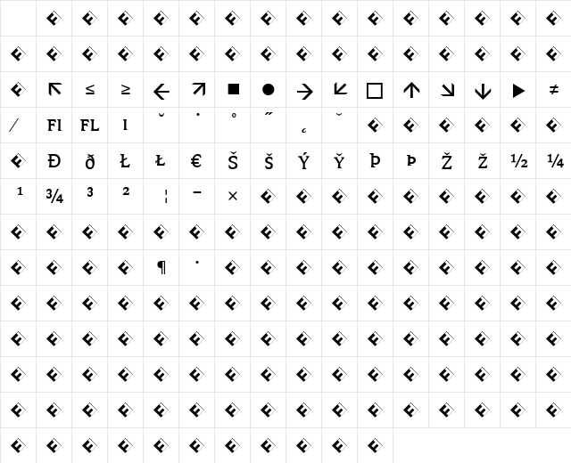Avance Regular Character Map Avance Regular Character Map
