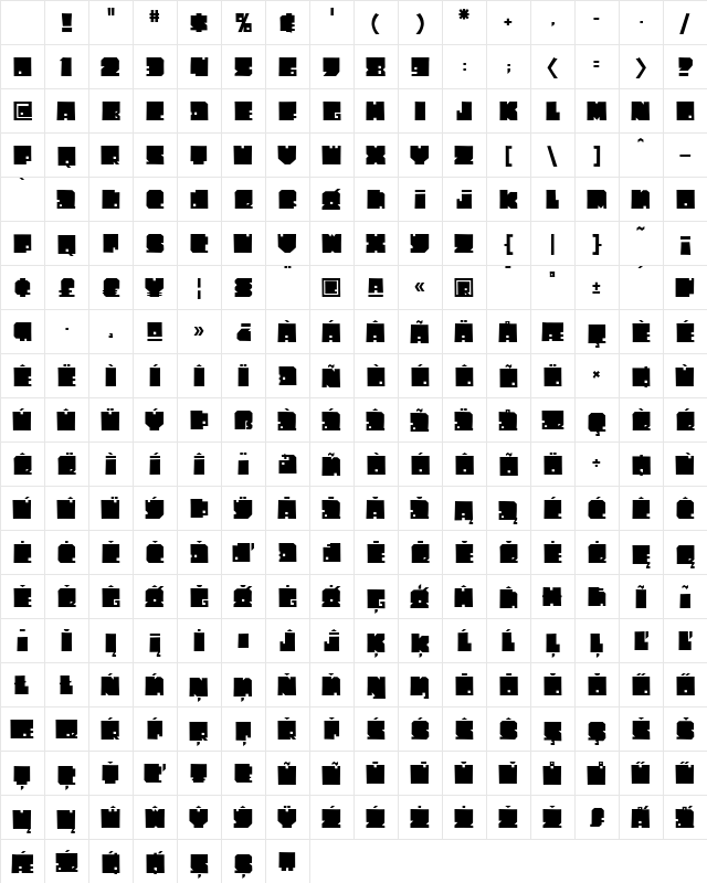Lump Regular Character Map Lump Regular Character Map