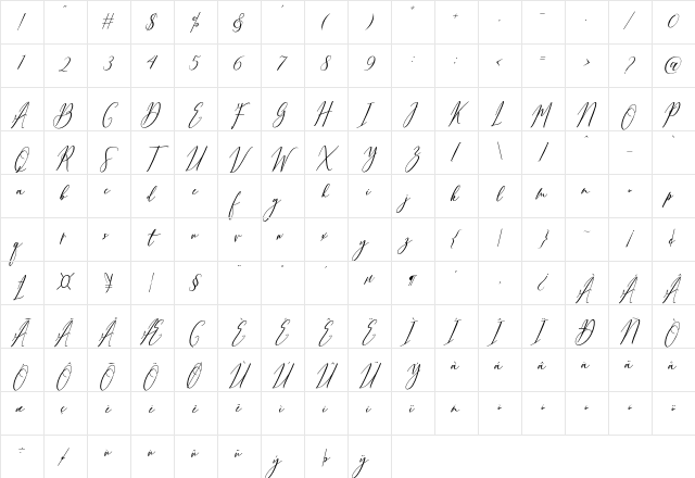 Bellindia Regular Character Map Bellindia Regular Character Map