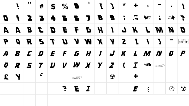 Back ttf Regular Character Map Back ttf Regular Character Map
