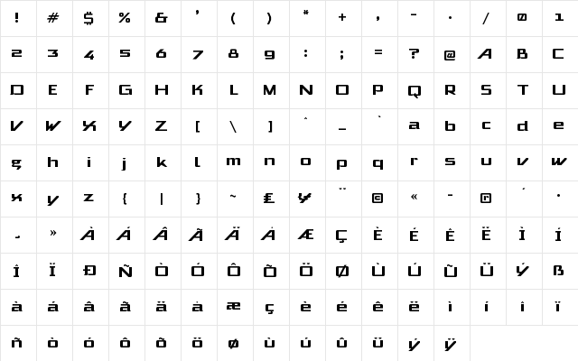 Sanstag Regular Character Map Sanstag Regular Character Map