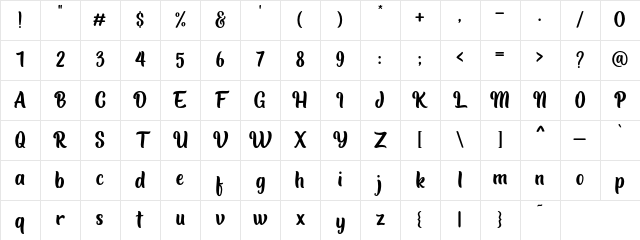 Sadtember Regular Character Map