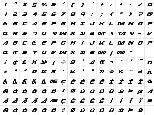 Sea-Dog Condensed Italic Condensed Italic Character Map Sea-Dog Condensed Italic Condensed Italic Character Map