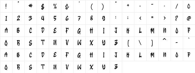 Restown Regular Character Map Restown Regular Character Map