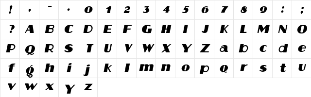 Aafia Italic Character Map Aafia Italic Character Map