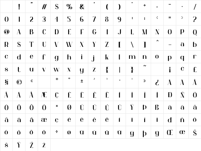 Yenisei Regular Character Map Yenisei Regular Character Map