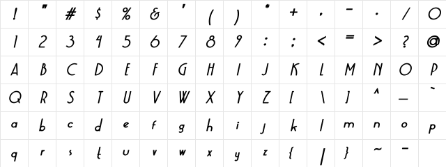 Kaineko Bold Italic Character Map Kaineko Bold Italic Character Map