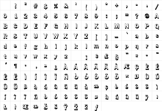 FranklinGotTRegSh1 Regular Character Map FranklinGotTRegSh1 Regular Character Map