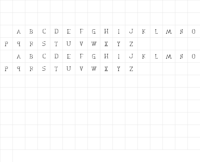 Decas II Regular Character Map Decas II Regular Character Map